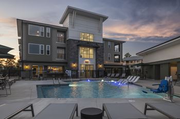 Twilight pool view